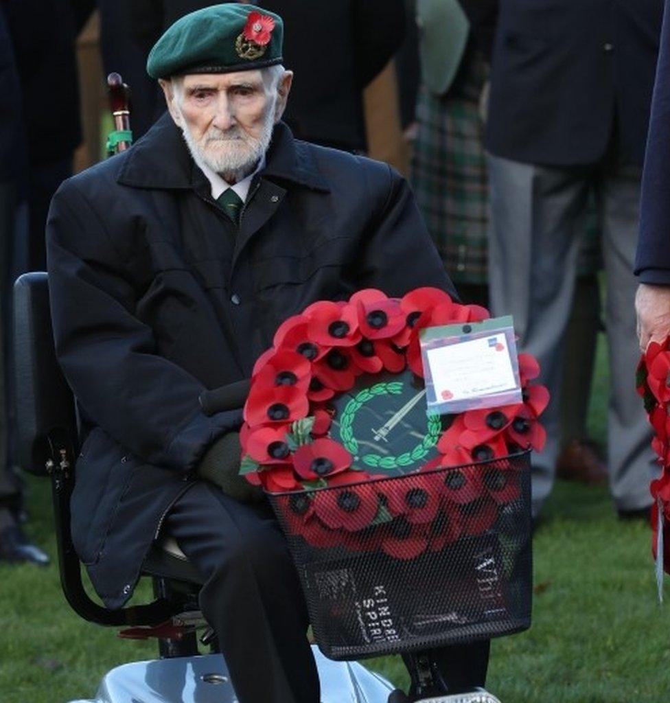 Veteran at Remembrance service in Fort William