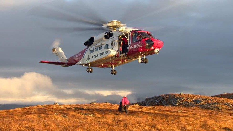 The crew of the coastguard helicopter had been engaged in mountain rescue work