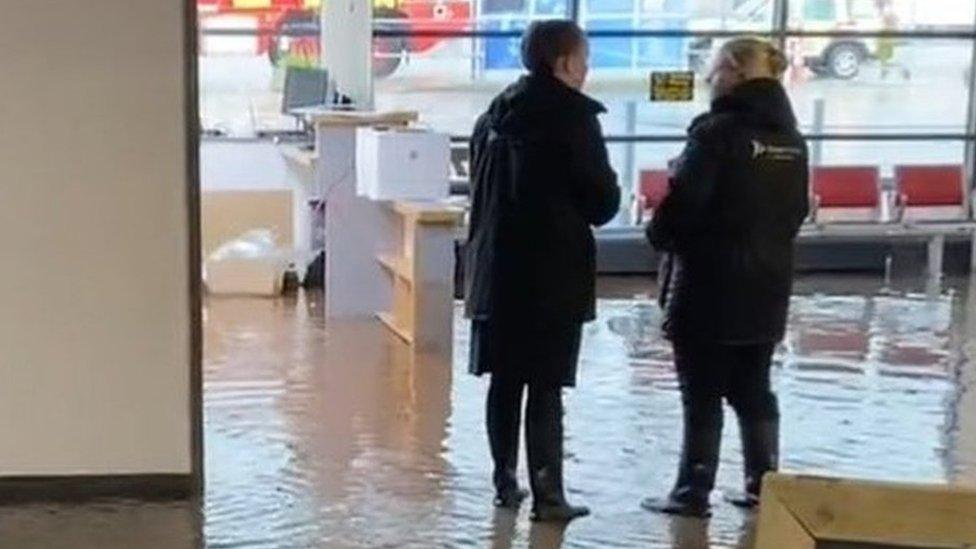 Flooding at Exeter Airport