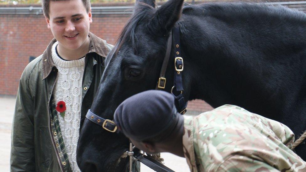 Lance Corporal of Horse David Boachie-Ansah with Tommy Sissons