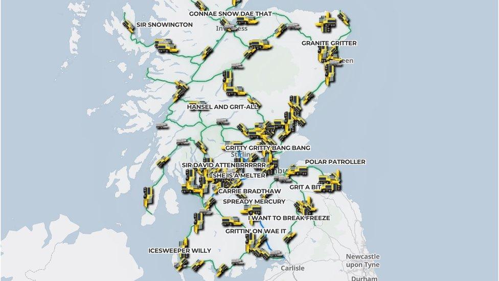 Map of gritters.