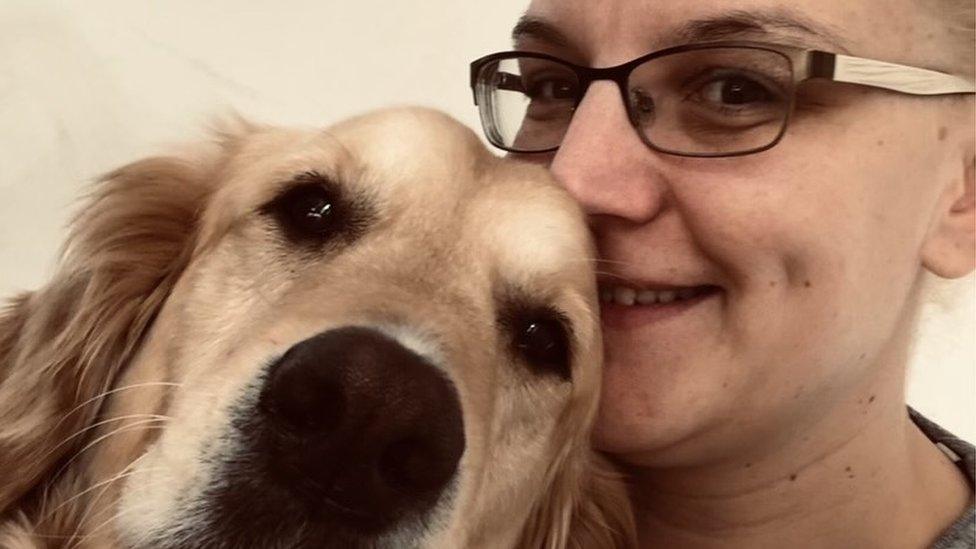 Hayley with her dog