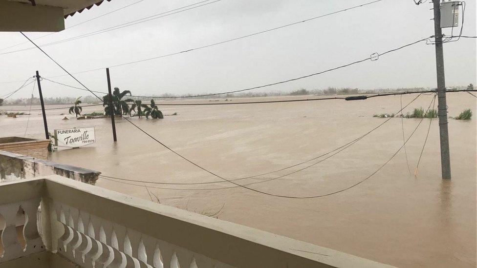 Flooding in Levittown, San Juan, Puerto Rico, after hurricane Maria devastated the island