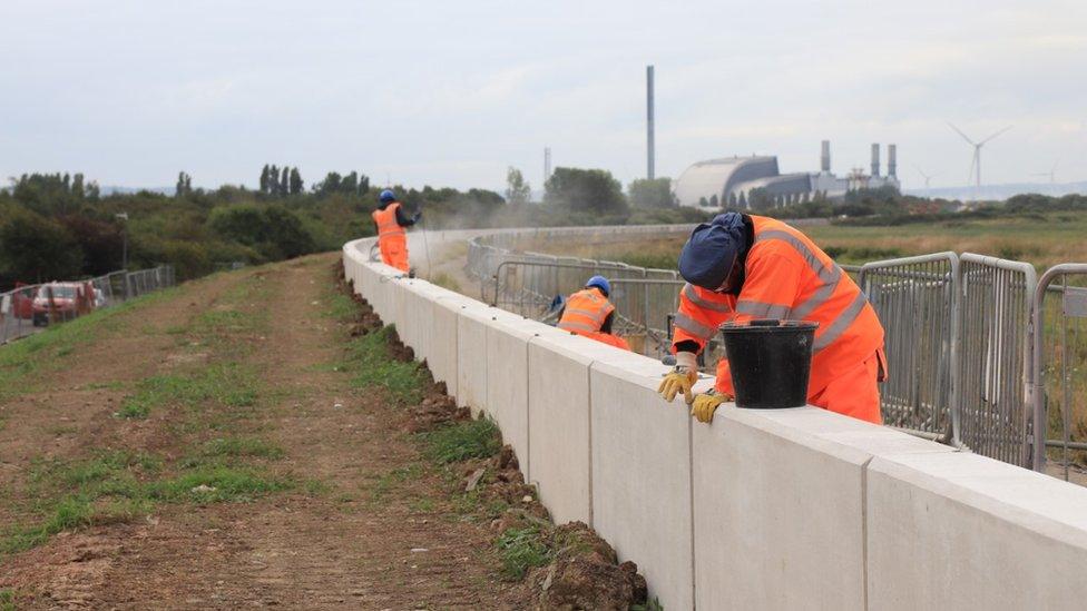 Flood defence works being completed