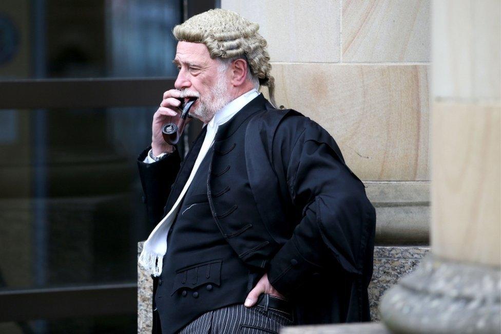 Donald Findlay QC outside the High Court in Glasgow as Craig Whyte,