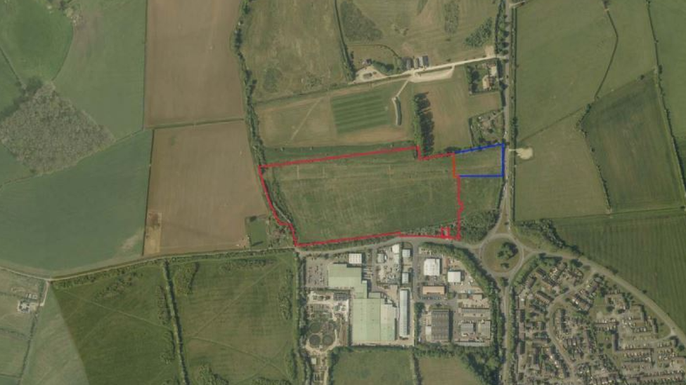 An overview of the green fields in Highworth in Wiltshire