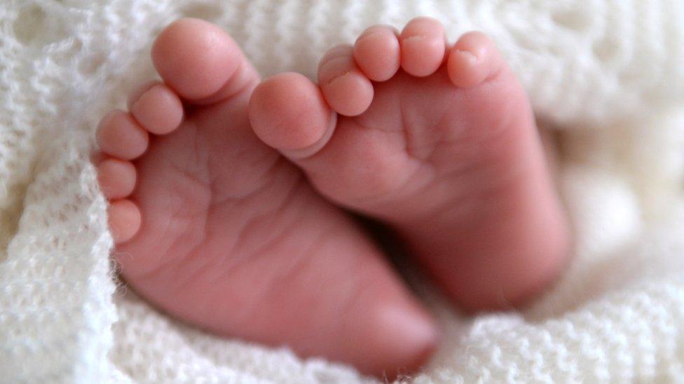 Newborn baby's feet