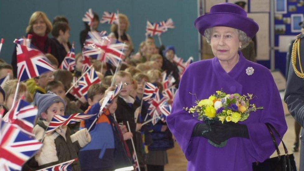 The Queen in Marham in 2000