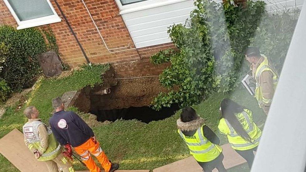 Sinkhole at Cedar Court, St Albans