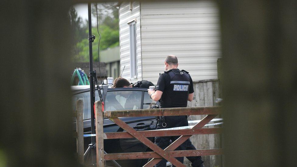 Police at caravan site near Burghfield Common