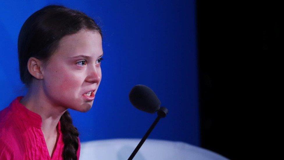 Greta Thunberg yng nghynhadledd y Cenhedloedd Unedig