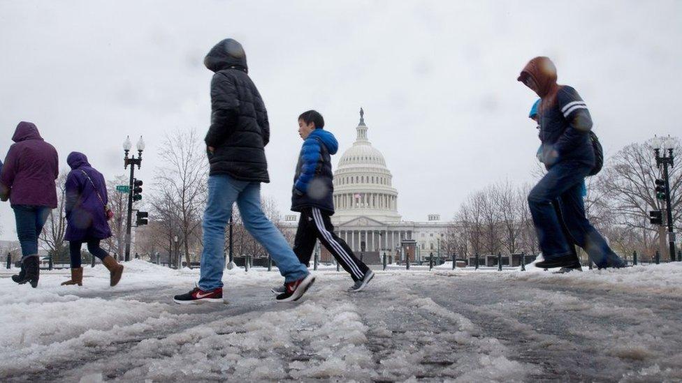 The Capitol building after a 14 March 2017 snowstorm