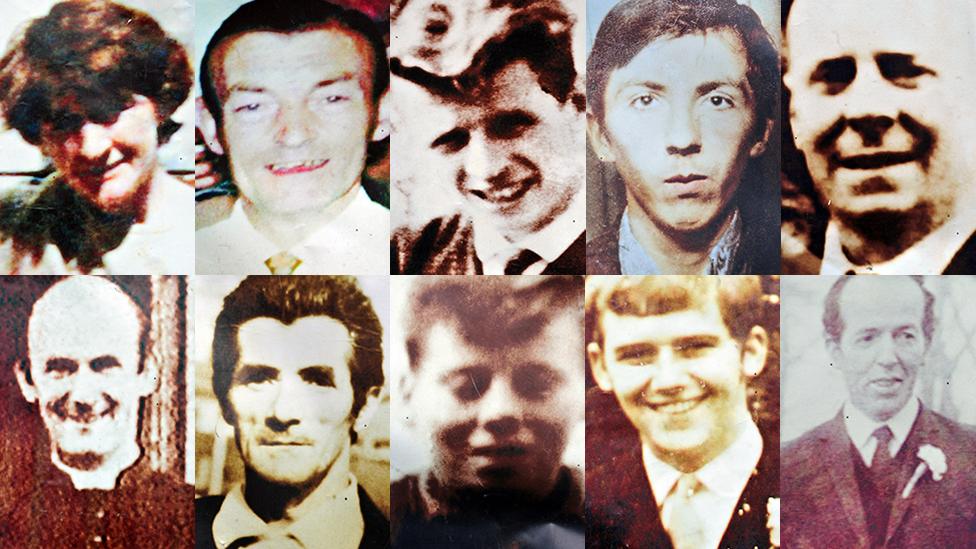 The nine men and one woman who were killed in Ballymurphy in August 1971