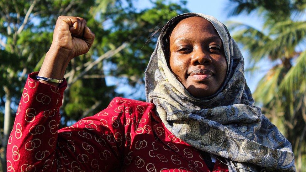 Miss Phylis Omido, a Kenyan environmental activist in Mombasa in 2018