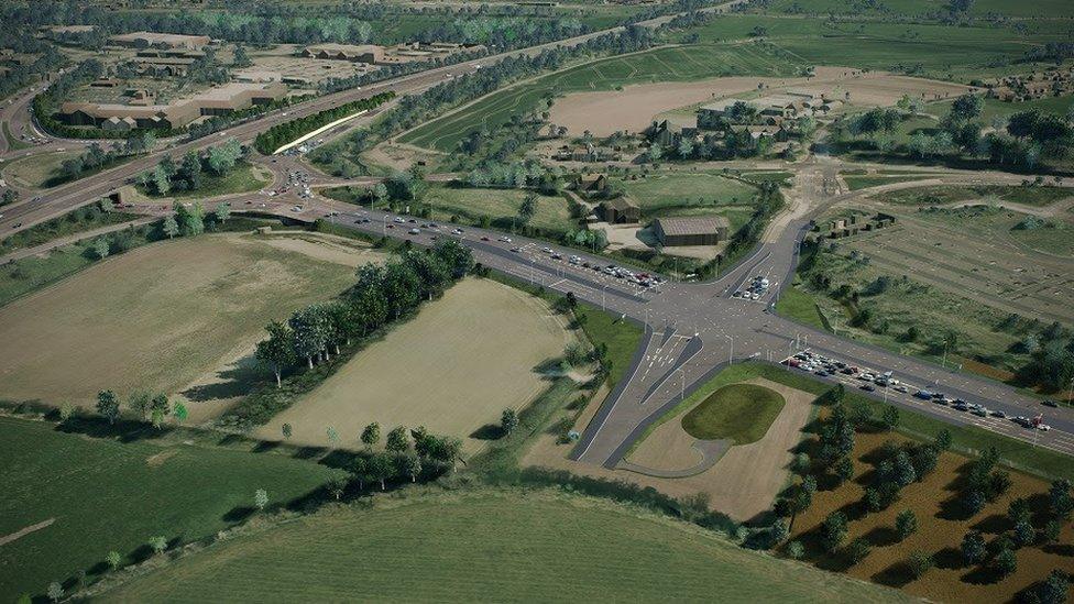 Artist impression of plans to upgrade junction 25 of the M5