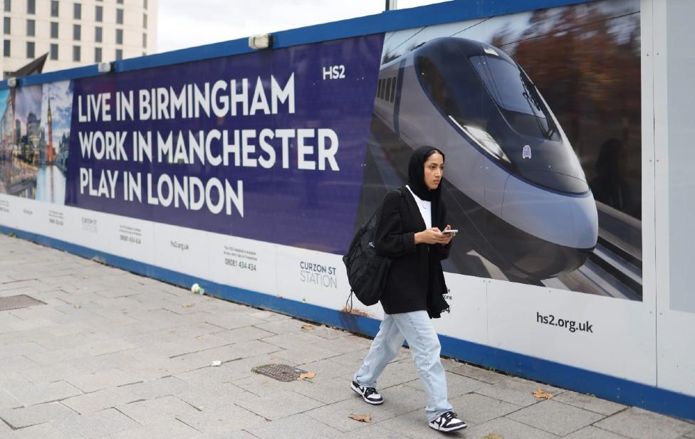 HS2 sign in Birmingham