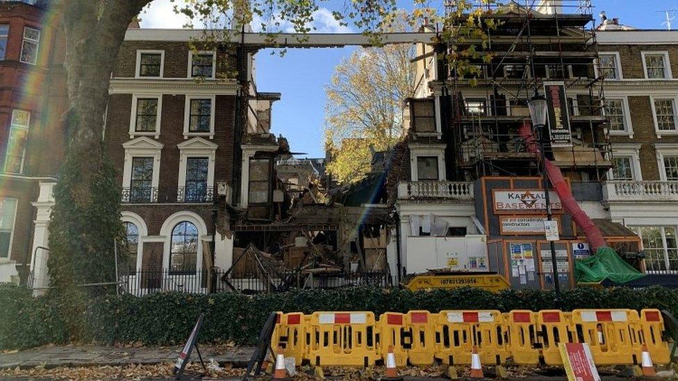 Collapsed buildings in Chelsea