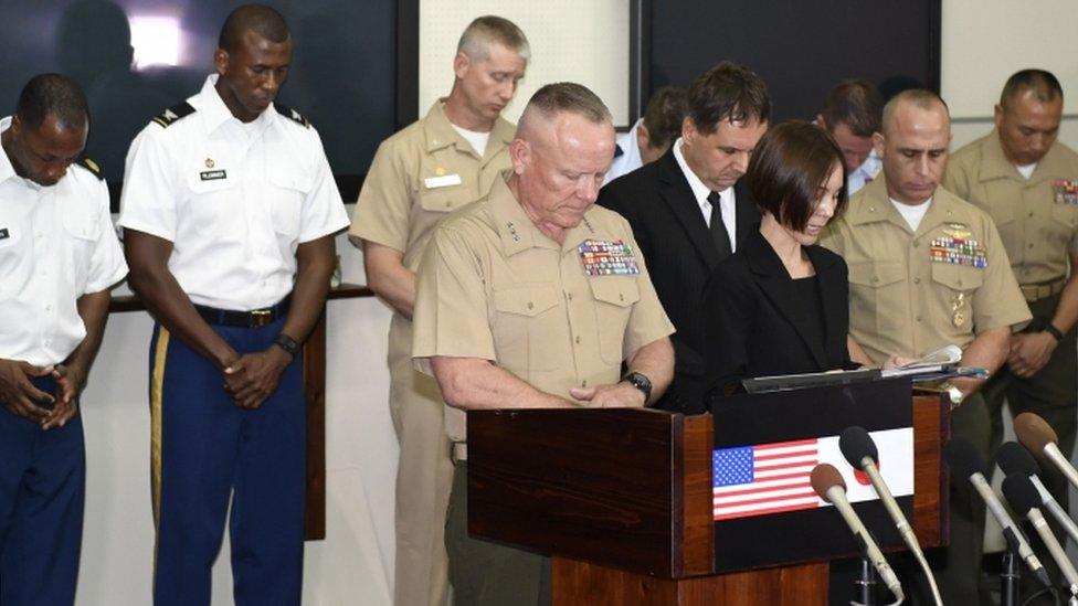 Marine Corps commander in Japan Lt Gen Lawrence Nicholson, 28 May