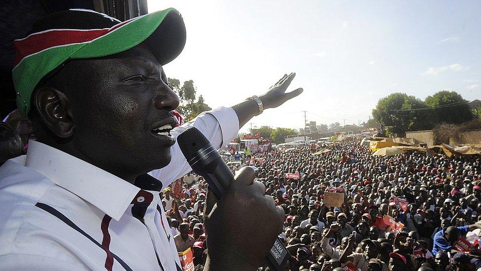 William Ruto addressing a campaign rally