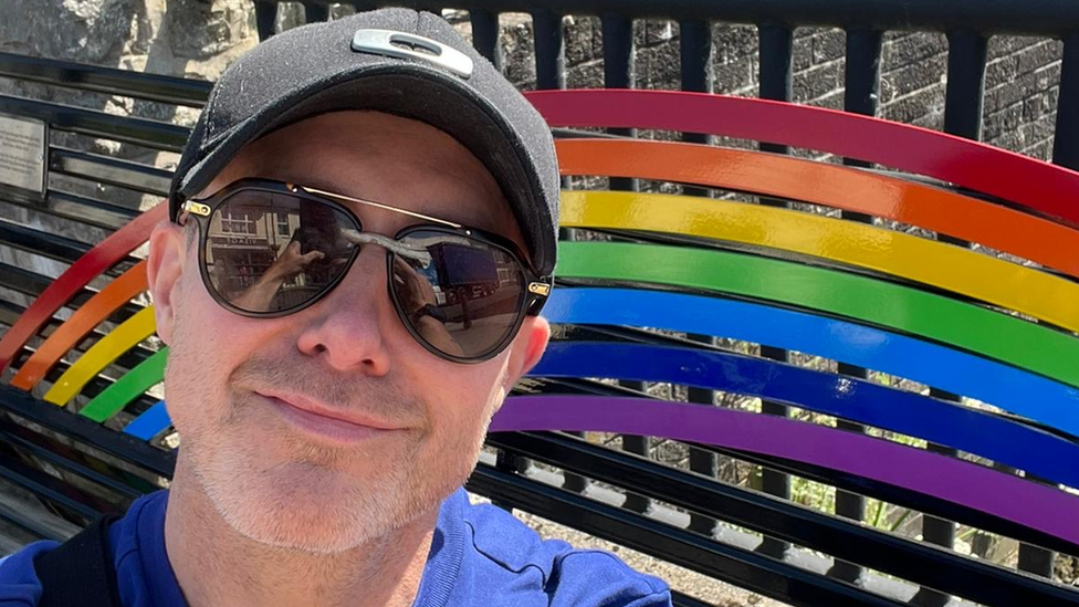 Steps star on pride bench