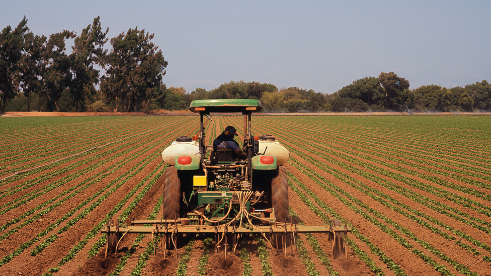 Fertiliser being used