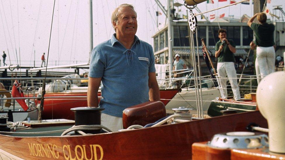 Edward Heath on his yacht Morning Cloud