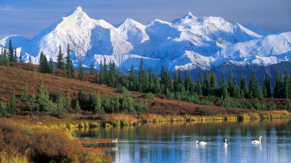 File image of a lake and mountains in Alaska