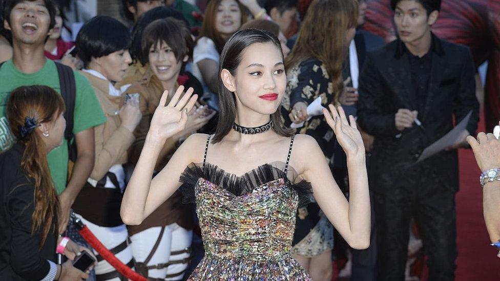 Actress Kiko Mizuhara arrives for the world premiere of 'Attack On Titan,' a live action feature film based on the Japanese dark fantasy manga series of the same name