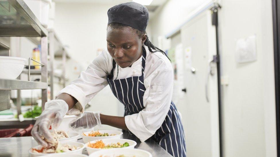 Chef prepares food