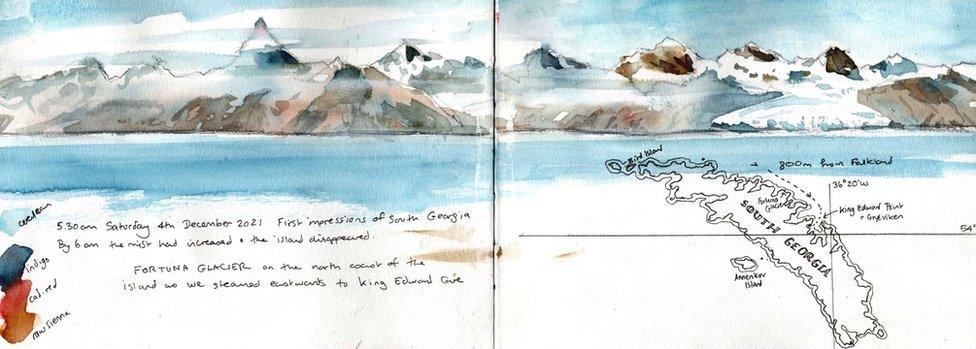 Drawings and maps of South Georgia