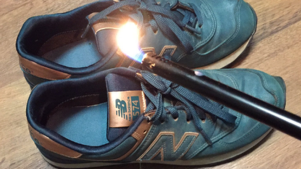 New Balance trainer wearers bin and burn their shoes over Trump BBC News