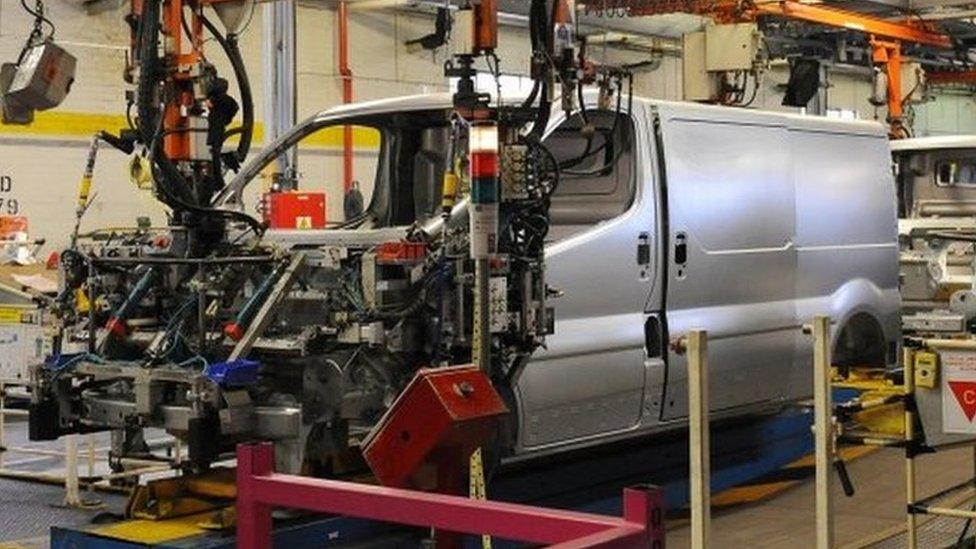 Vauxhall van production line at the Vauxhall Motors factory in Luton