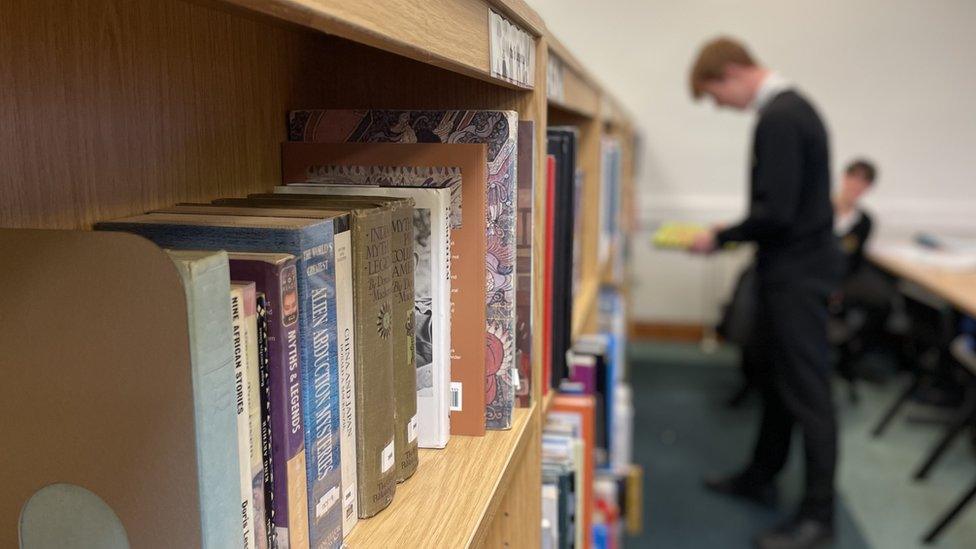 Recently refurbished library, Ysgol Friars