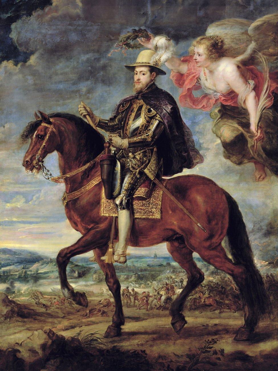 Philip II on Horseback painting by Rubens that inspired Kehinde Wiley's portrait of Michael Jackson