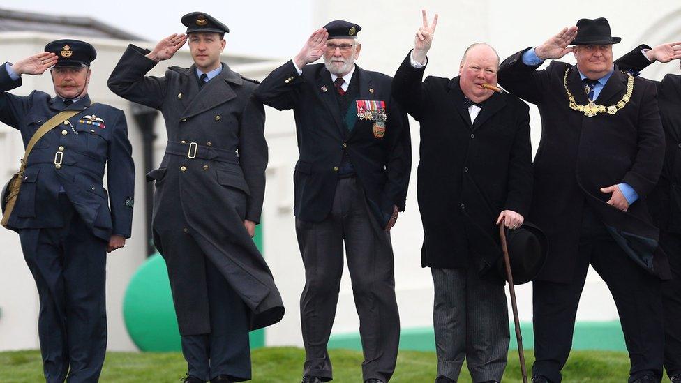 WW2 re-enactors at Vera Lynn birthday party