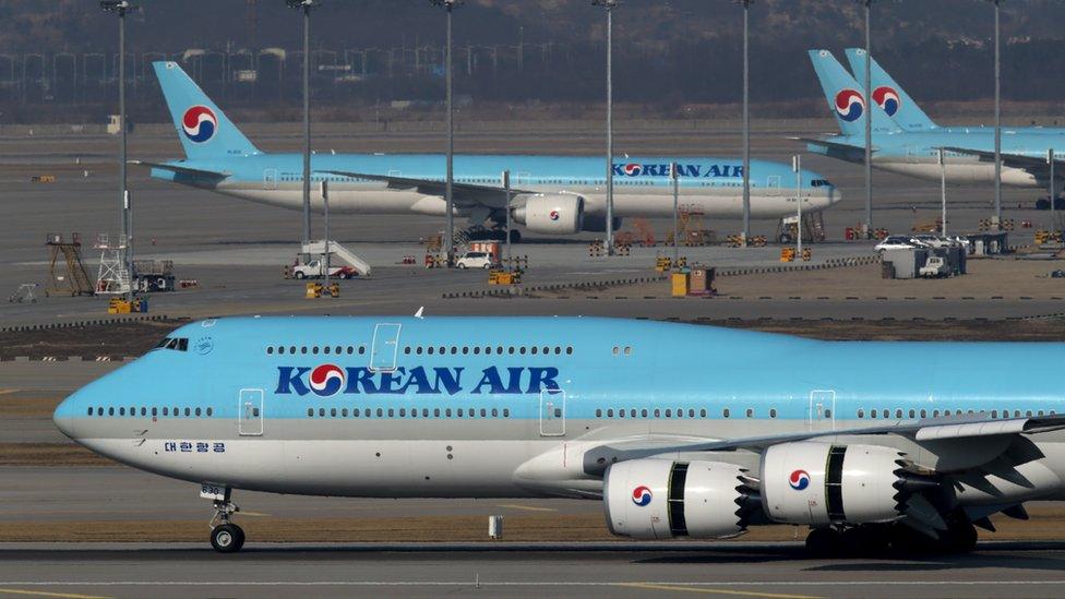 Korean Air planes at Incheon International Airport, Seoul, South Korea