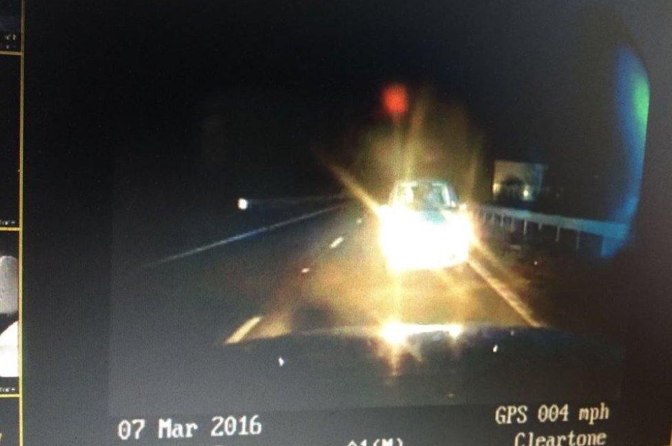 Motorist driving wrong way on A1
