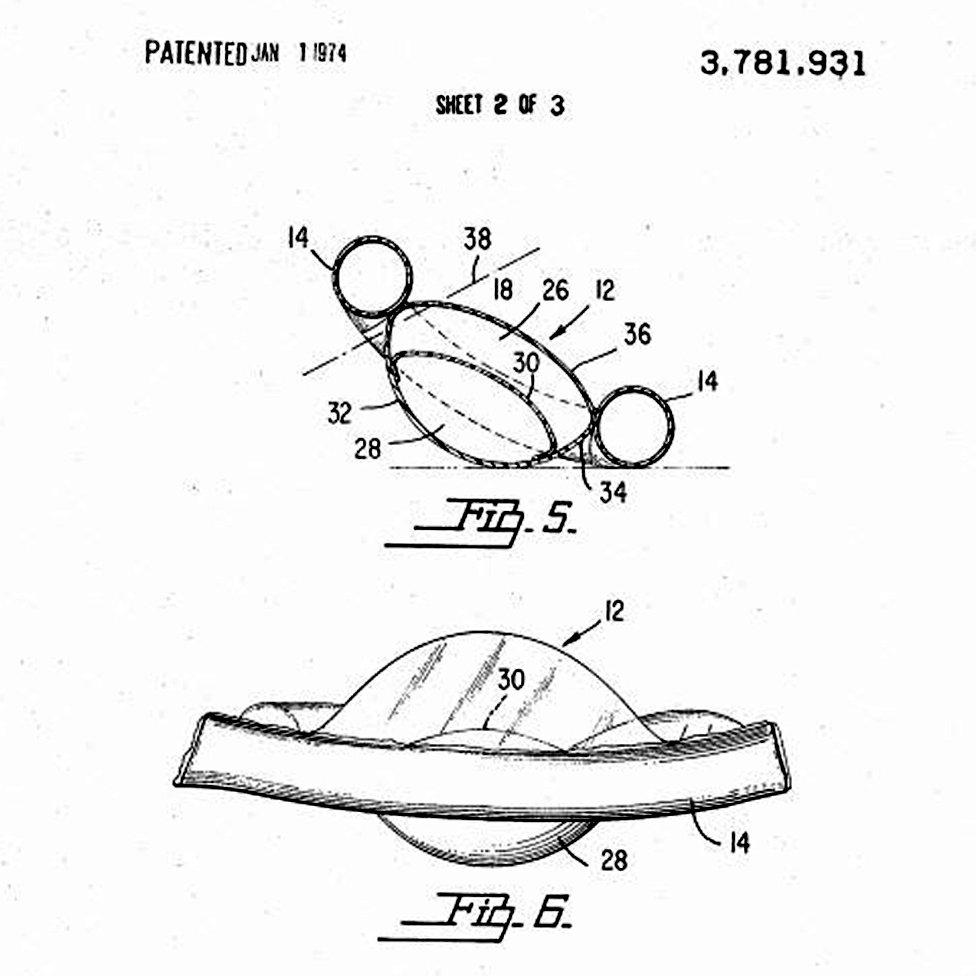 a detail from Barbara Knickerbocker's 1974 patent for a balancing device