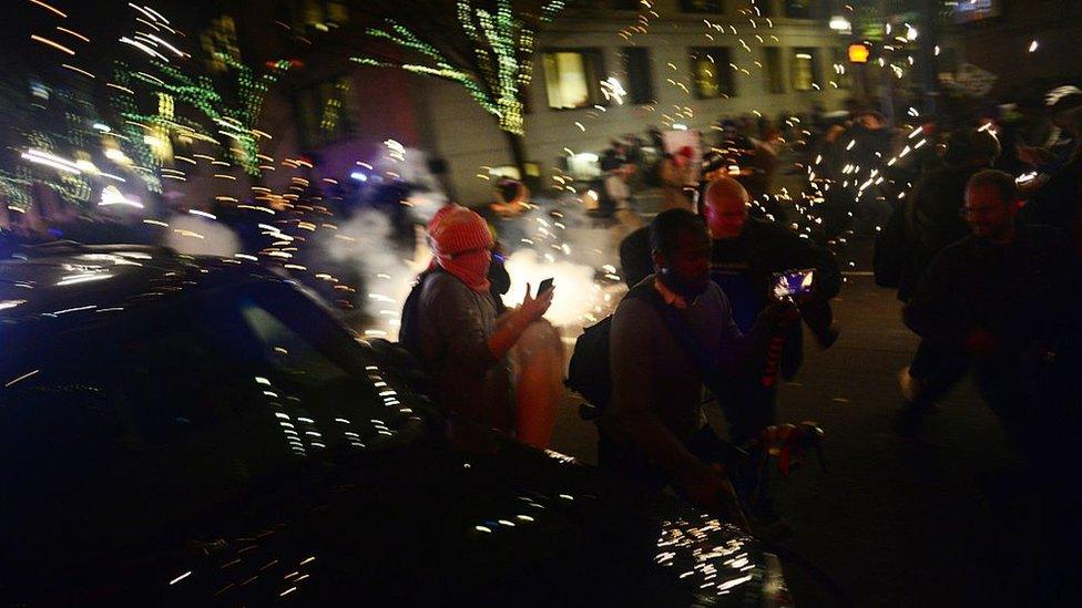 Portland protests were dispersed with gas and smoke grenades