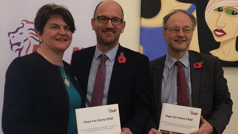 Peter Martin with DUP leader Arlene Foster and Peter Weir