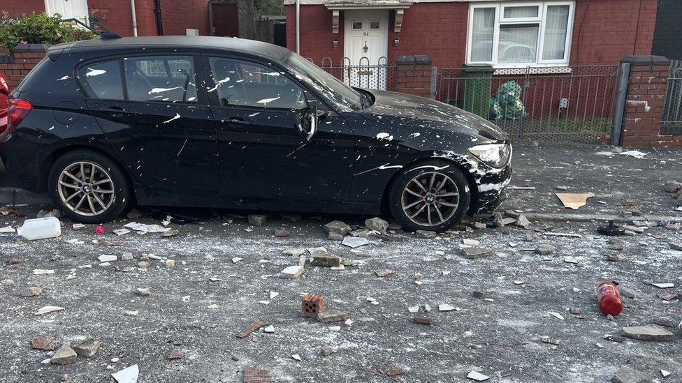 A car in the Ely district of Cardiff