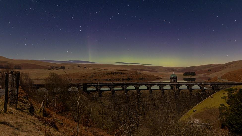 Northern lights over Elan Valley