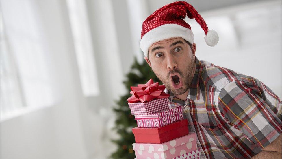 A man surprised by a gift