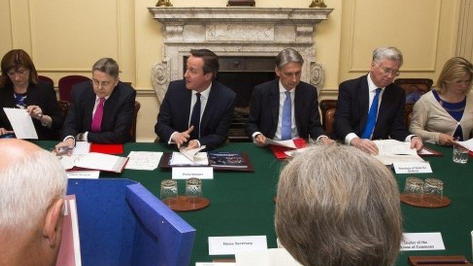 Cabinet meeting, 2015, with Sir Jeremy Heywood on David Cameron's right