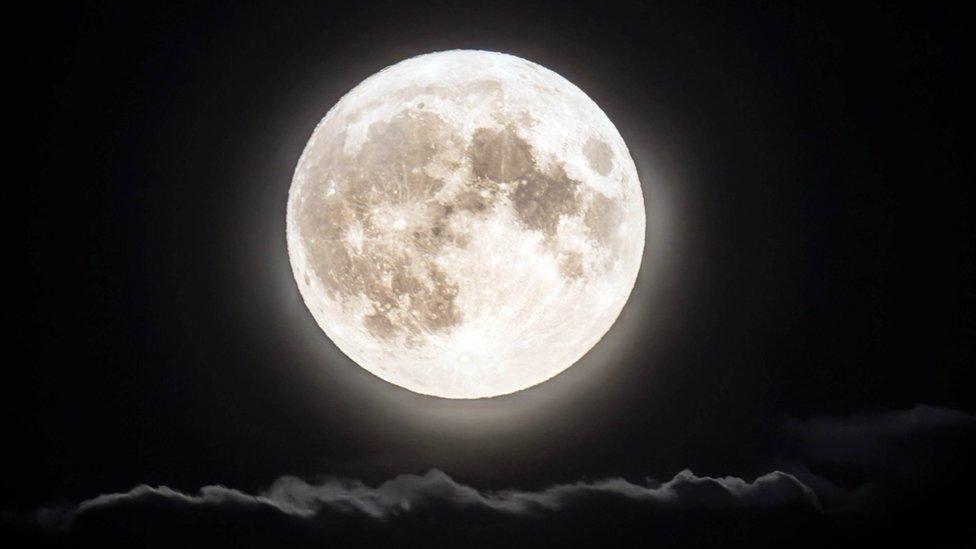 Blue supermoon above Leeds