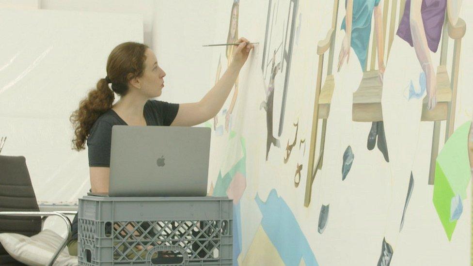 Aliza Nisenbaum in her studio