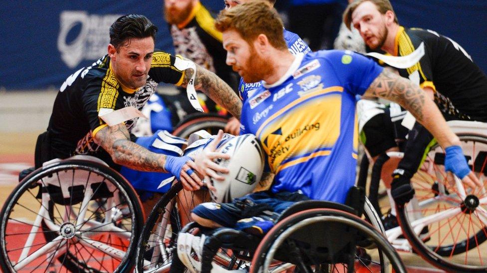 Wheelchair rugby league tournament ambassador James Simpson