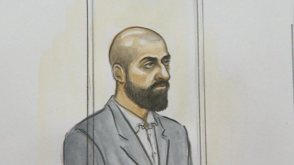 Court sketch of Zameer Ghumra