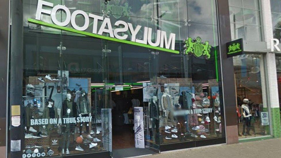 The disorder happened outside Foot Asylum in Swindon town centre