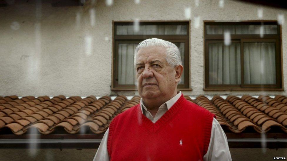 Manuel Contreras, retired general and former head of ex-dictator Augusto Pinochet"s feared secret police DINA, looks on during an interview at his home in the Penalolen neighbourhood of Santiago, in this November 24, 2004 file picture.